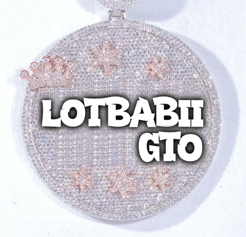 CUSTOM LETTER NECKLACE 3D BIG CROWN DISC sold by The GUU Shop