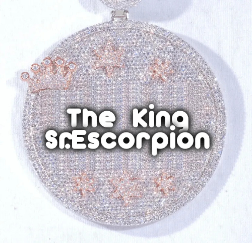 CUSTOM LETTER NECKLACE 3D BIG CROWN DISC sold by The GUU Shop