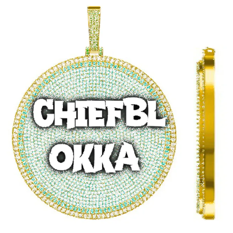 CUSTOM LETTER NECKLACE 3D BIG DISC sold by The GUU Shop