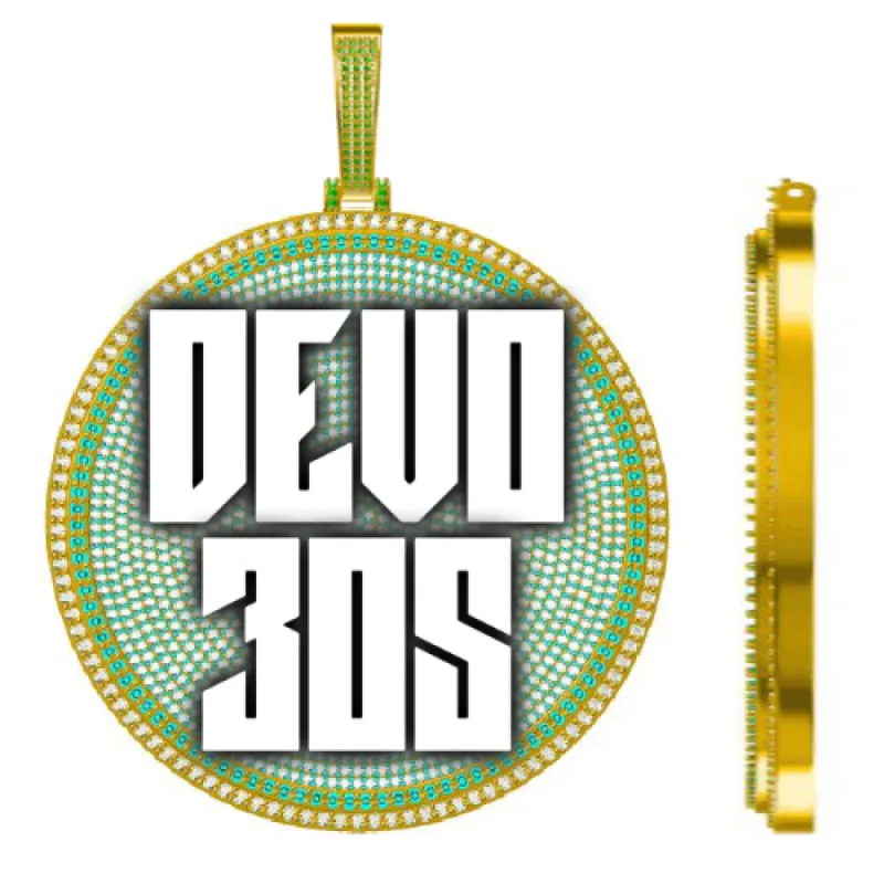 CUSTOM LETTER NECKLACE 3D BIG DISC sold by The GUU Shop