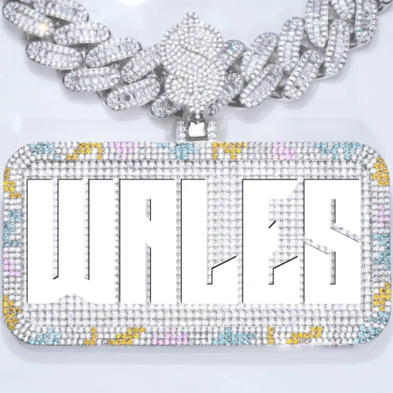 CUSTOM LETTER NECKLACE 3D COLORFUL SQUARE sold by The GUU Shop