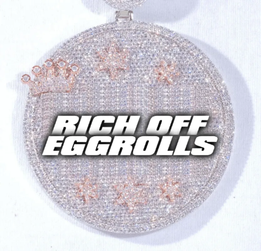 CUSTOM LETTER NECKLACE 3D BIG CROWN DISC sold by The GUU Shop