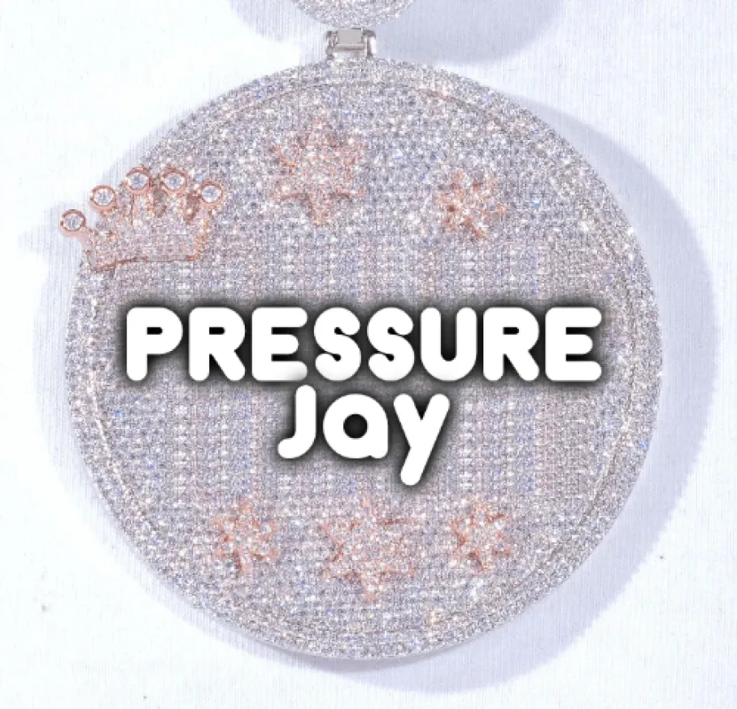 CUSTOM LETTER NECKLACE 3D BIG CROWN DISC sold by The GUU Shop