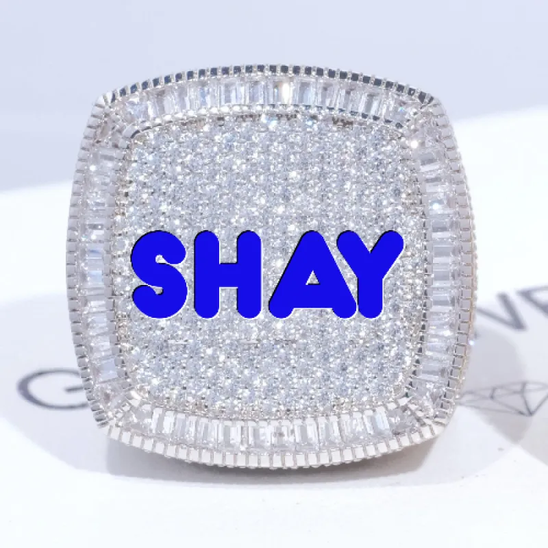 CUSTOM LETTER 3D ICED RING sold by The GUU Shop