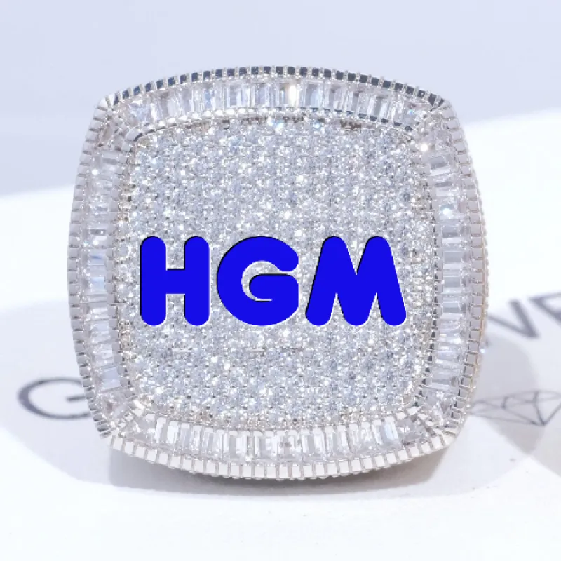 CUSTOM LETTER 3D ICED RING sold by The GUU Shop