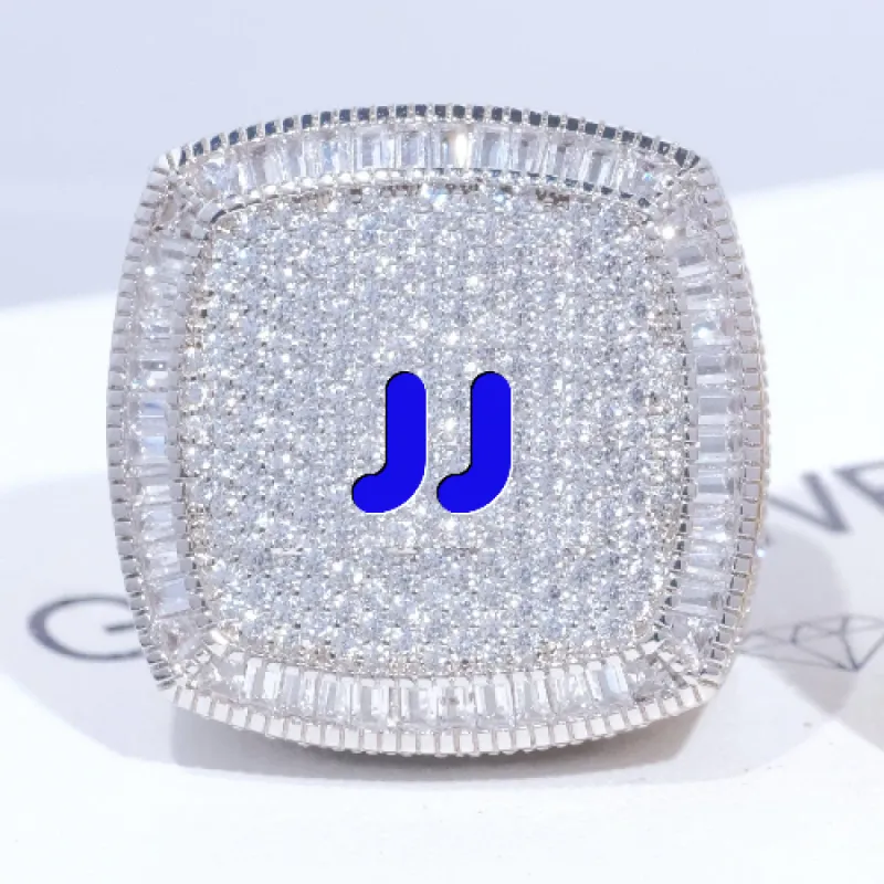 CUSTOM LETTER 3D ICED RING sold by The GUU Shop