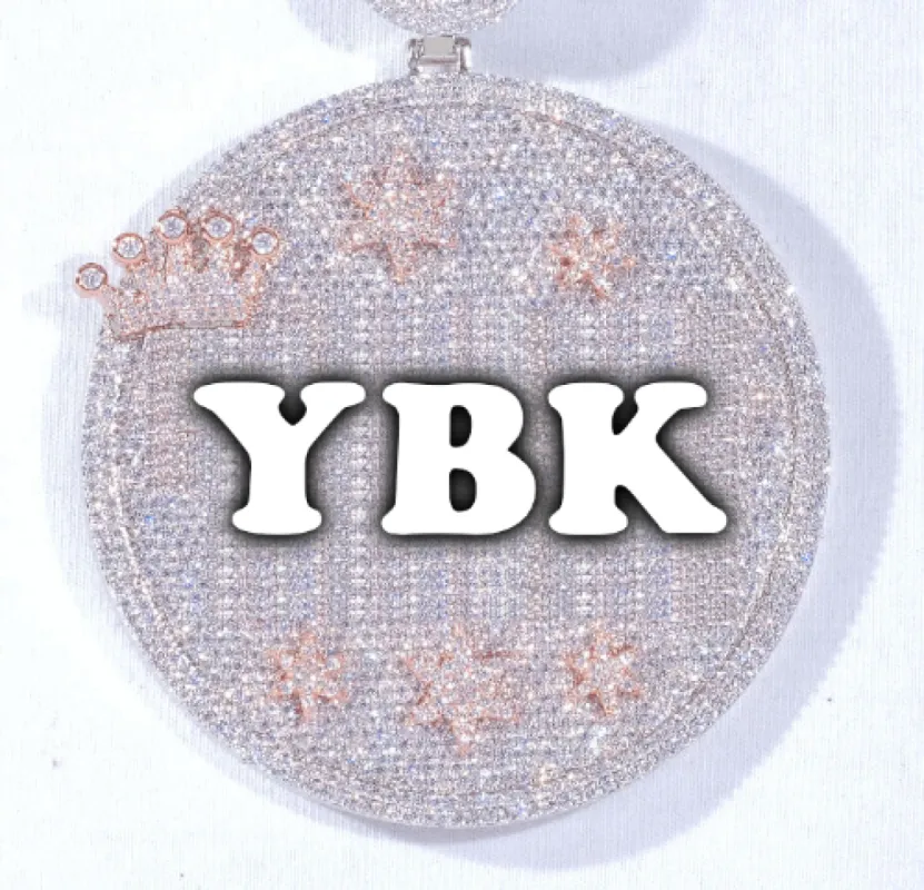 CUSTOM LETTER NECKLACE 3D BIG CROWN DISC sold by The GUU Shop