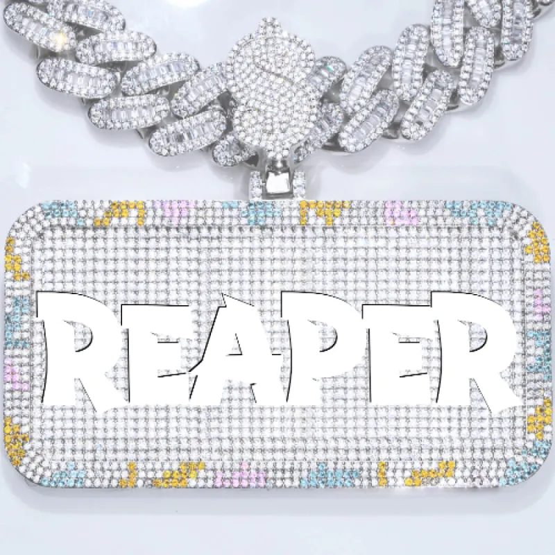 CUSTOM LETTER NECKLACE 3D COLORFUL SQUARE sold by The GUU Shop