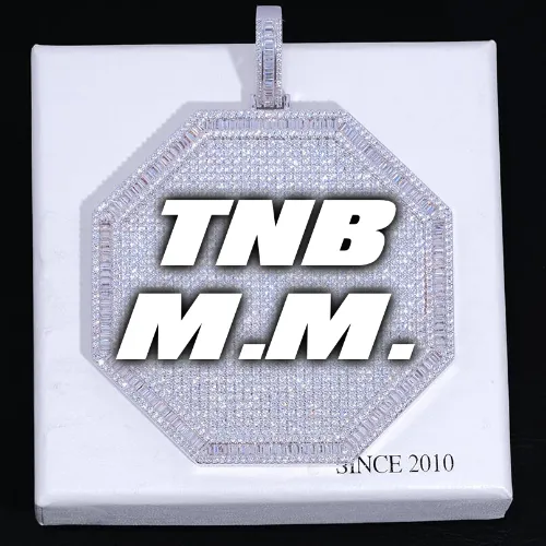 CUSTOM LETTER NECKLACE 3D BIG OCTAGON sold by The GUU Shop