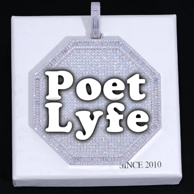 CUSTOM LETTER NECKLACE 3D BIG OCTAGON sold by The GUU Shop