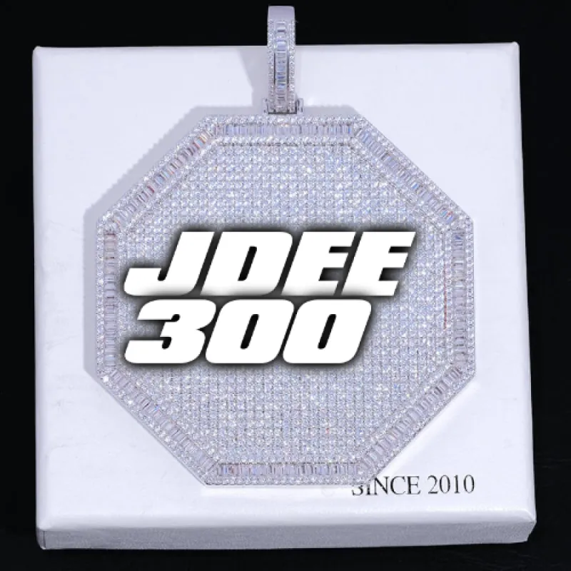 CUSTOM LETTER NECKLACE 3D BIG OCTAGON sold by The GUU Shop