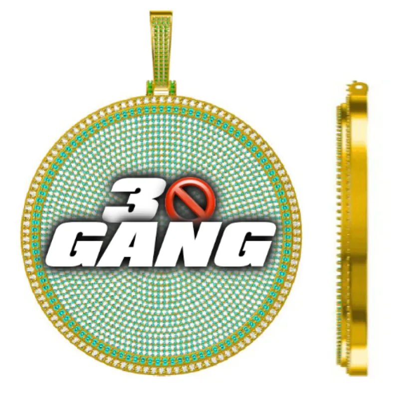 CUSTOM LETTER NECKLACE 3D BIG DISC sold by The GUU Shop