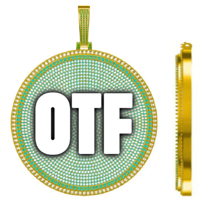 CUSTOM LETTER NECKLACE 3D BIG DISC sold by The GUU Shop