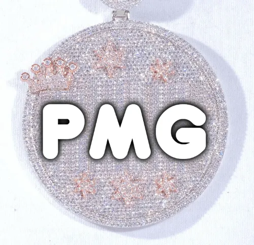 CUSTOM LETTER NECKLACE 3D BIG CROWN DISC sold by The GUU Shop