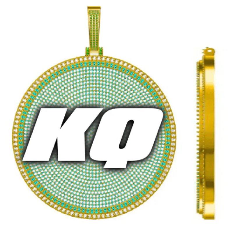 CUSTOM LETTER NECKLACE 3D BIG DISC sold by The GUU Shop