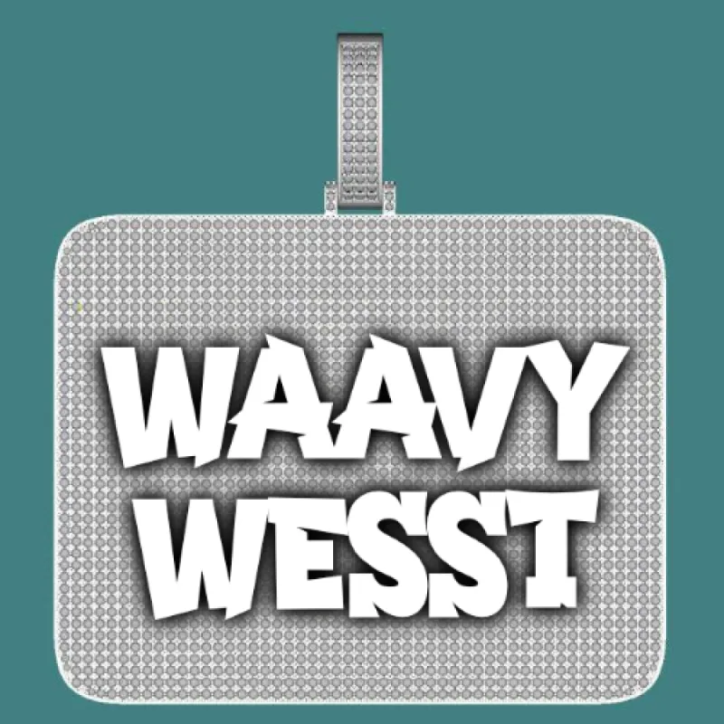 CUSTOM LETTER NECKLACE 3D BIG SQUARE sold by The GUU Shop