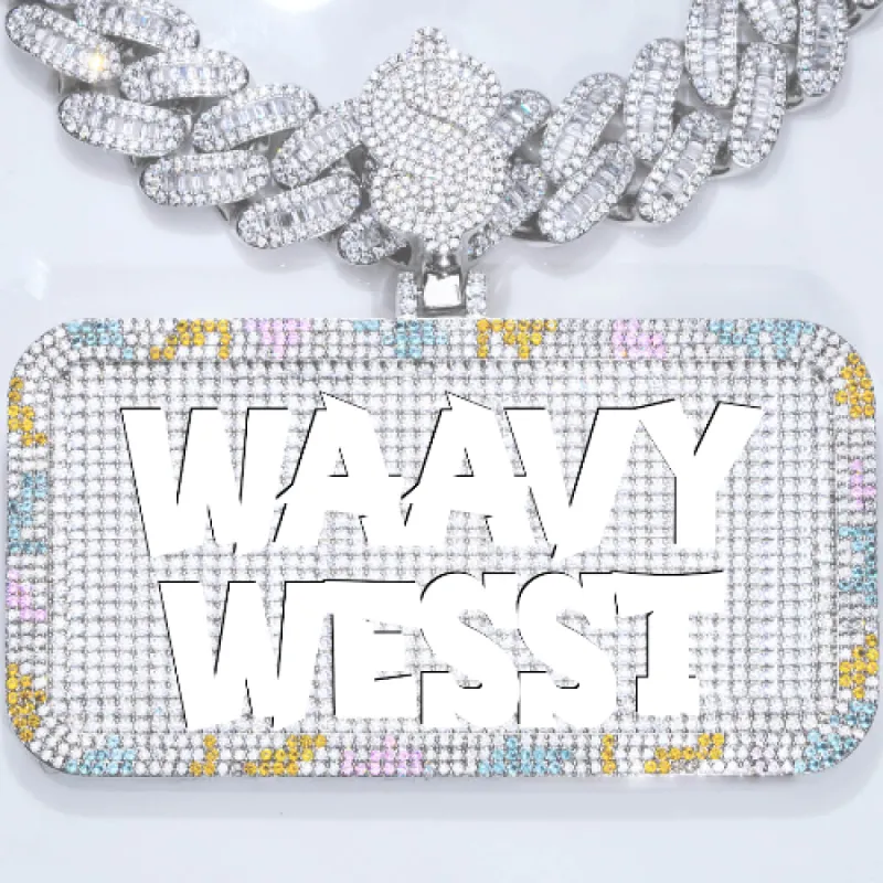 CUSTOM LETTER NECKLACE 3D COLORFUL SQUARE sold by The GUU Shop