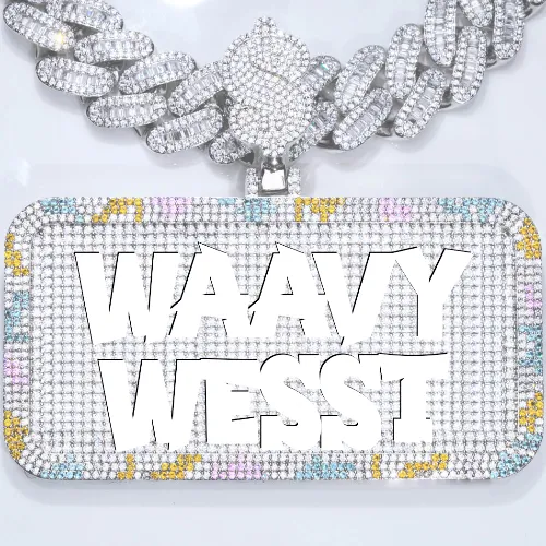 CUSTOM LETTER NECKLACE 3D COLORFUL SQUARE sold by The GUU Shop