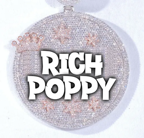 CUSTOM LETTER NECKLACE 3D BIG CROWN DISC sold by The GUU Shop