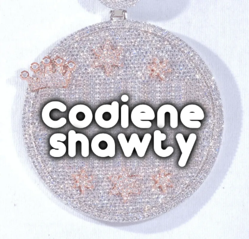 CUSTOM LETTER NECKLACE 3D BIG CROWN DISC sold by The GUU Shop