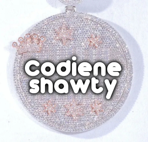 CUSTOM LETTER NECKLACE 3D BIG CROWN DISC sold by The GUU Shop