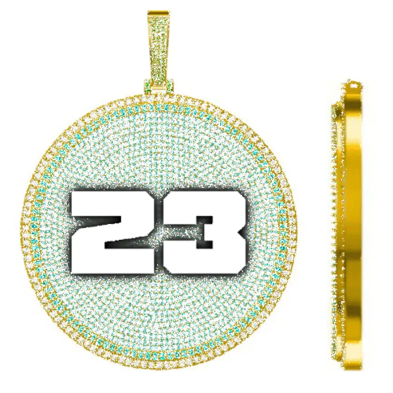 CUSTOM LETTER NECKLACE 3D BIG DISC sold by The GUU Shop