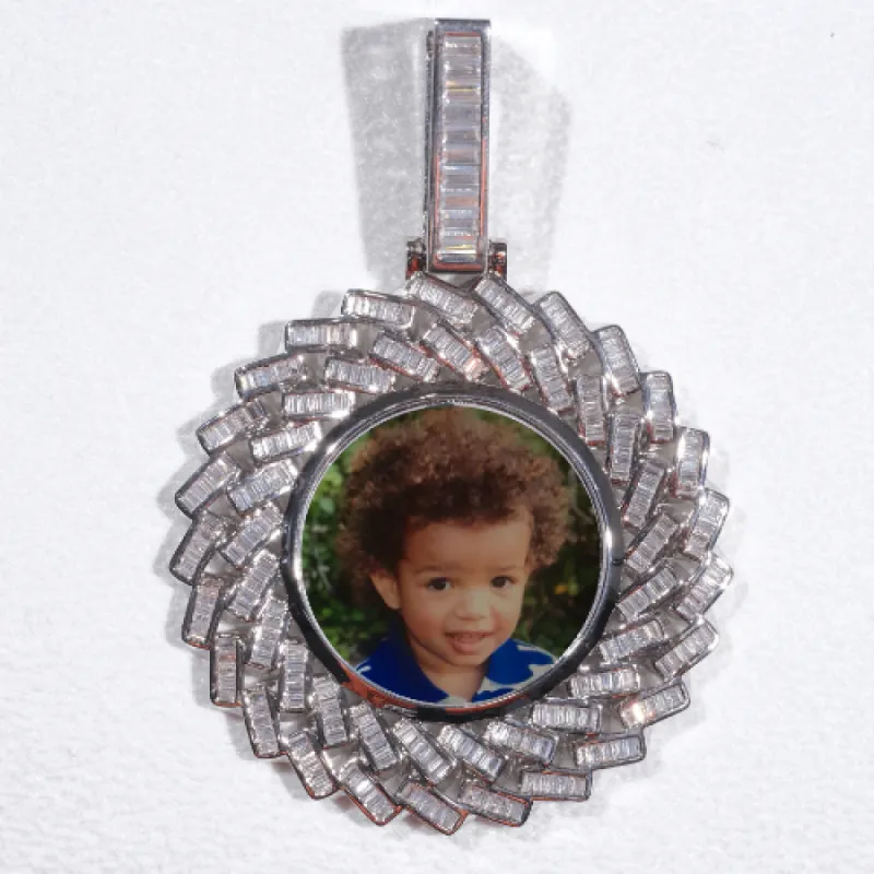 Large 3D Baguette Custom Picture Pendant sold by The GUU Shop