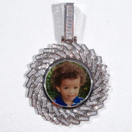 Large 3D Baguette Custom Picture Pendant sold by The GUU Shop