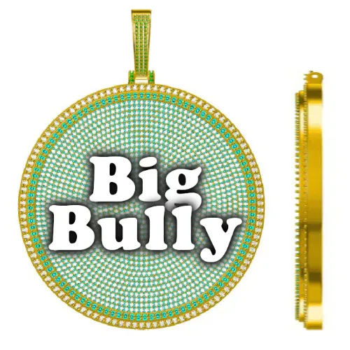 CUSTOM LETTER NECKLACE 3D BIG DISC sold by The GUU Shop