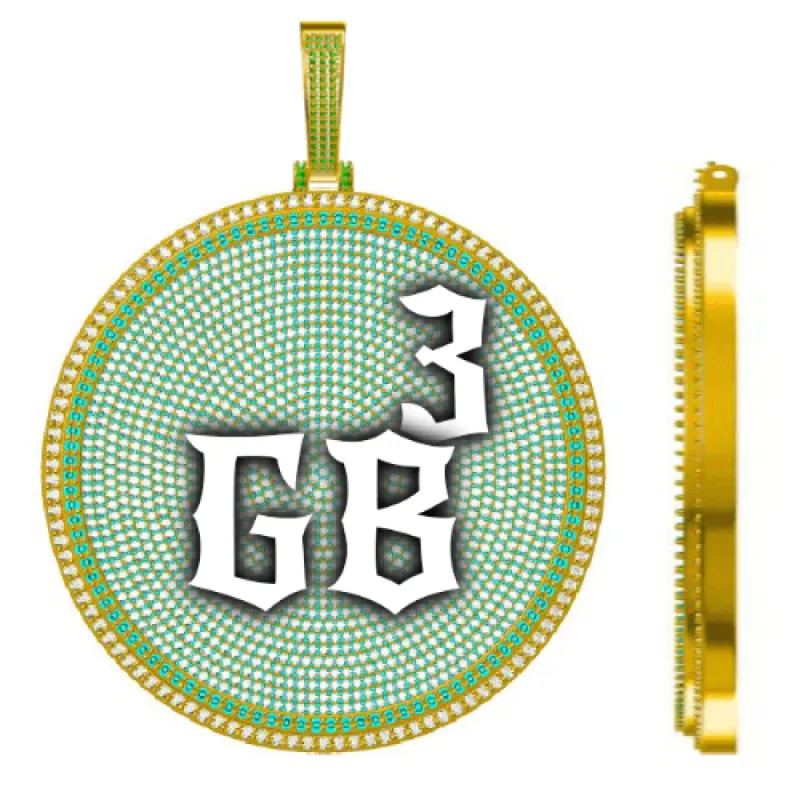 CUSTOM LETTER NECKLACE 3D BIG DISC sold by The GUU Shop