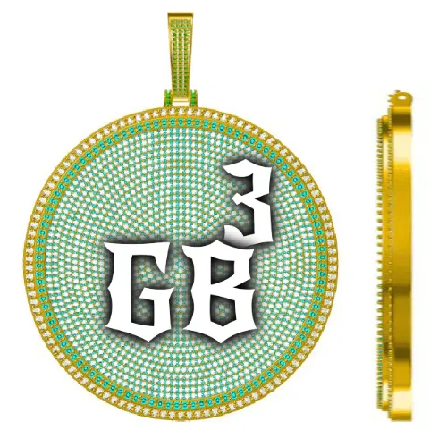 CUSTOM LETTER NECKLACE 3D BIG DISC sold by The GUU Shop