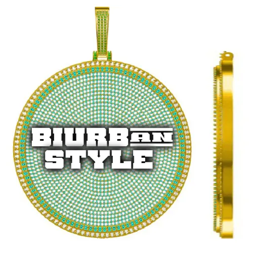 CUSTOM LETTER NECKLACE 3D BIG DISC sold by The GUU Shop