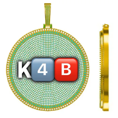 CUSTOM LETTER NECKLACE 3D BIG DISC sold by The GUU Shop