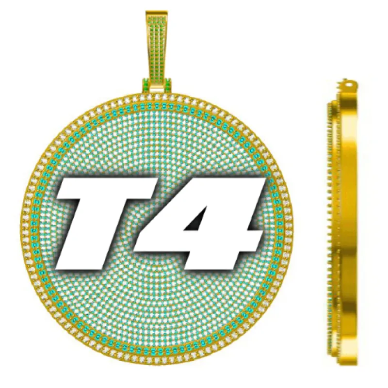 CUSTOM LETTER NECKLACE 3D BIG DISC sold by The GUU Shop