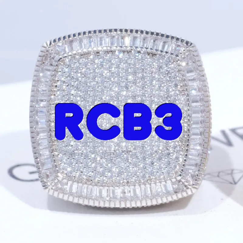 CUSTOM LETTER 3D ICED RING sold by The GUU Shop