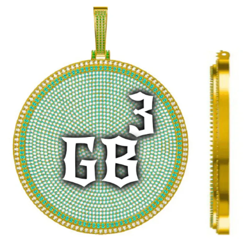 CUSTOM LETTER NECKLACE 3D BIG DISC sold by The GUU Shop