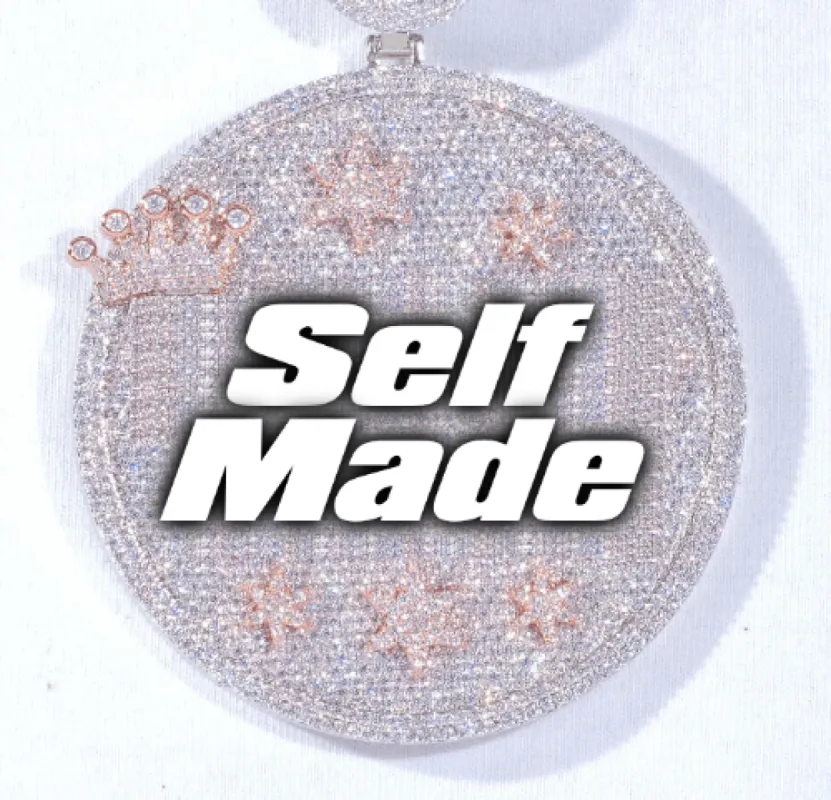 CUSTOM LETTER NECKLACE 3D BIG CROWN DISC sold by The GUU Shop