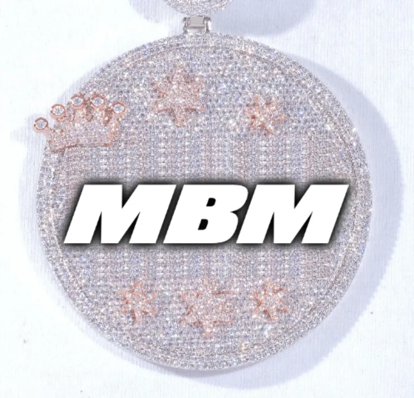 CUSTOM LETTER NECKLACE 3D BIG CROWN DISC sold by The GUU Shop