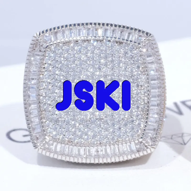 CUSTOM LETTER 3D ICED RING sold by The GUU Shop