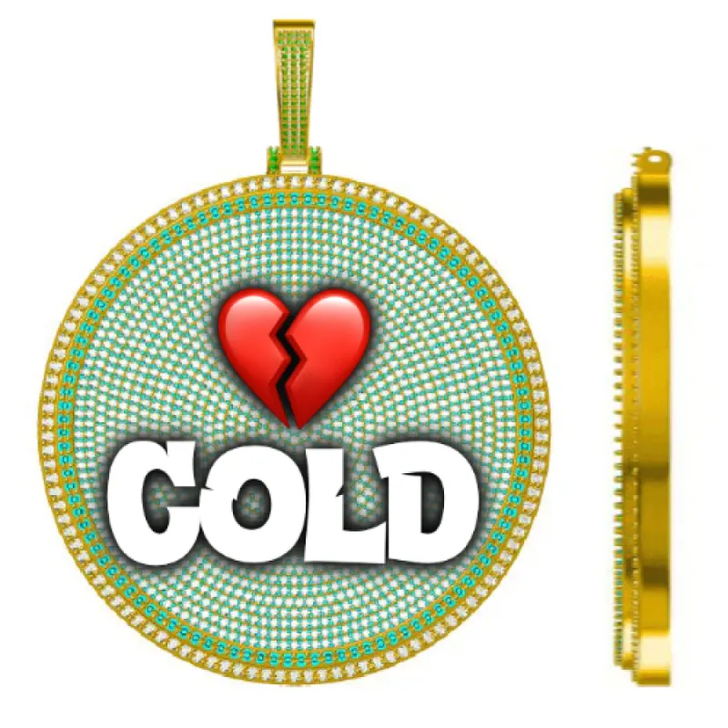 CUSTOM LETTER NECKLACE 3D BIG DISC sold by The GUU Shop