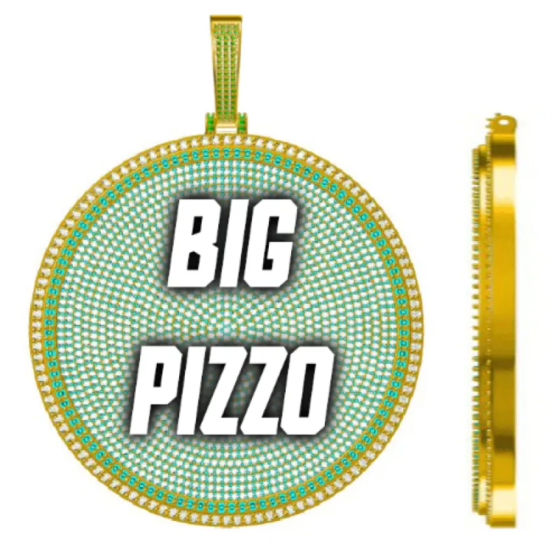 CUSTOM LETTER NECKLACE 3D BIG DISC sold by The GUU Shop