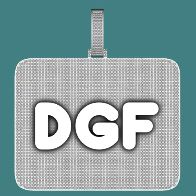 CUSTOM LETTER NECKLACE 3D BIG SQUARE sold by The GUU Shop