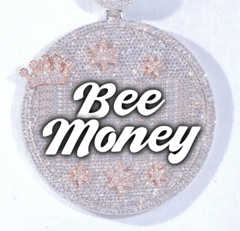 CUSTOM LETTER NECKLACE 3D BIG CROWN DISC sold by The GUU Shop