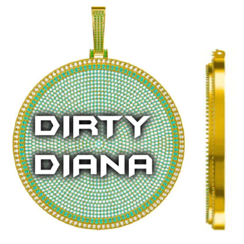 CUSTOM LETTER NECKLACE 3D BIG DISC sold by The GUU Shop