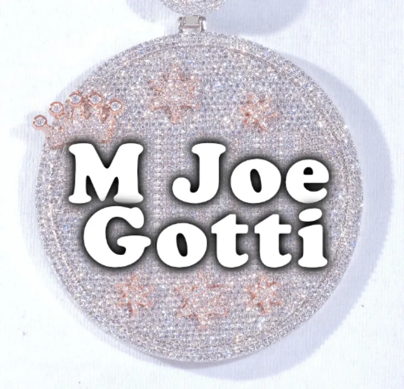 CUSTOM LETTER NECKLACE 3D BIG CROWN DISC sold by The GUU Shop