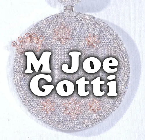 CUSTOM LETTER NECKLACE 3D BIG CROWN DISC sold by The GUU Shop