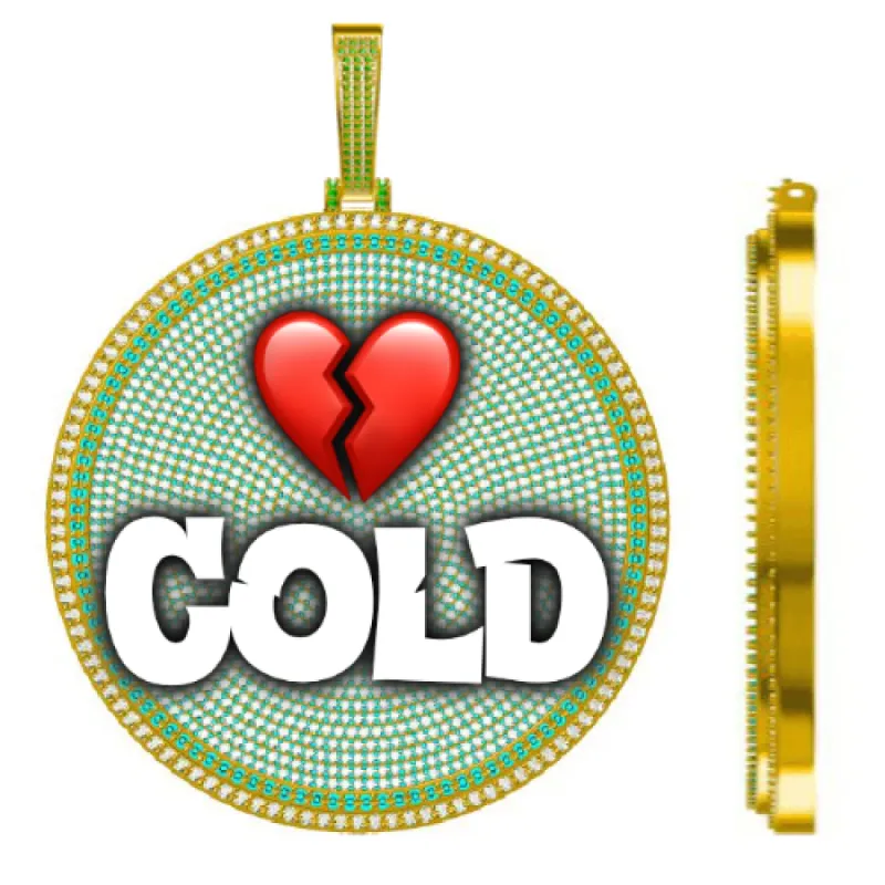 CUSTOM LETTER NECKLACE 3D BIG DISC sold by The GUU Shop