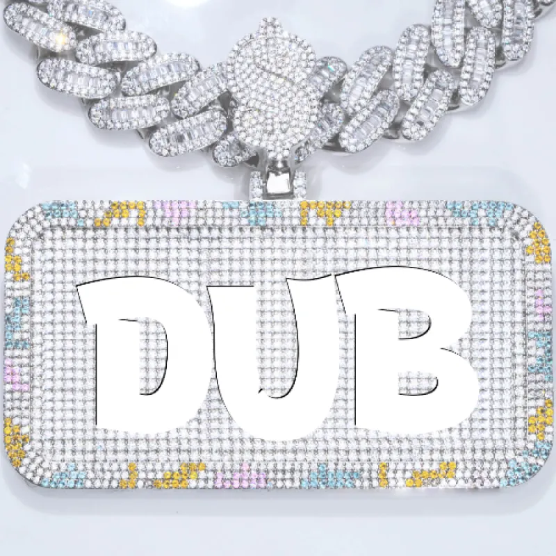 CUSTOM LETTER NECKLACE 3D COLORFUL SQUARE sold by The GUU Shop