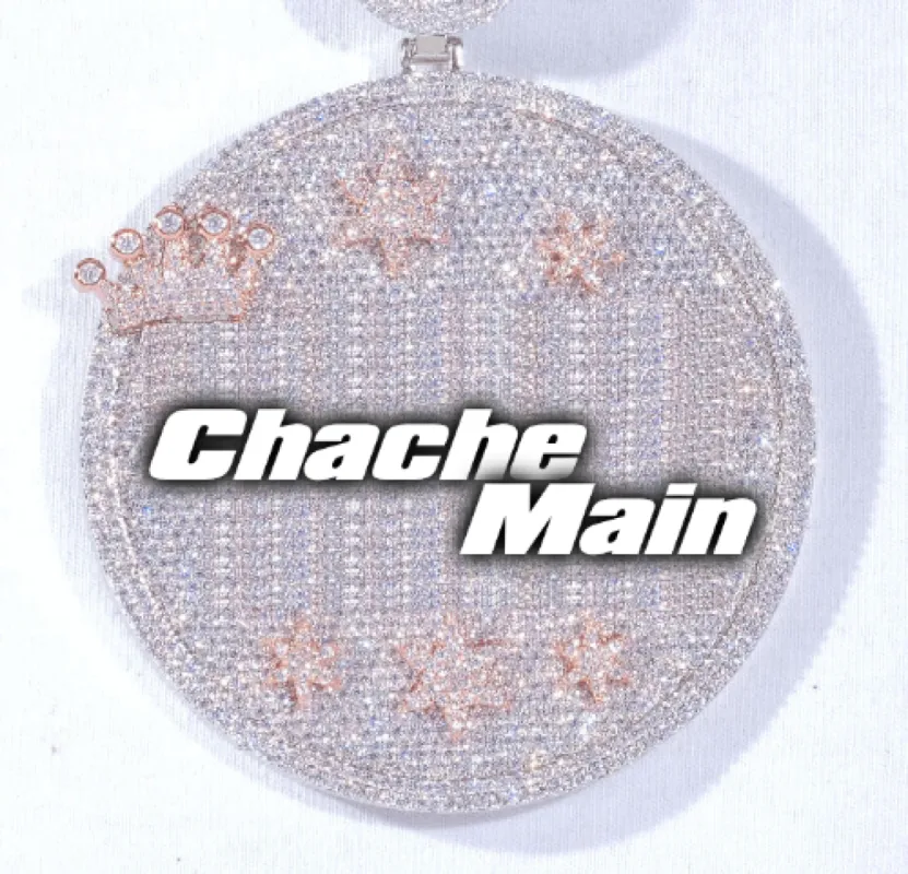 CUSTOM LETTER NECKLACE 3D BIG CROWN DISC sold by The GUU Shop