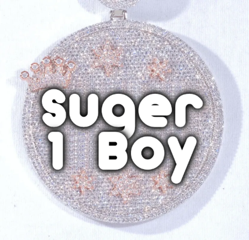 CUSTOM LETTER NECKLACE 3D BIG CROWN DISC made by The GUU Shop